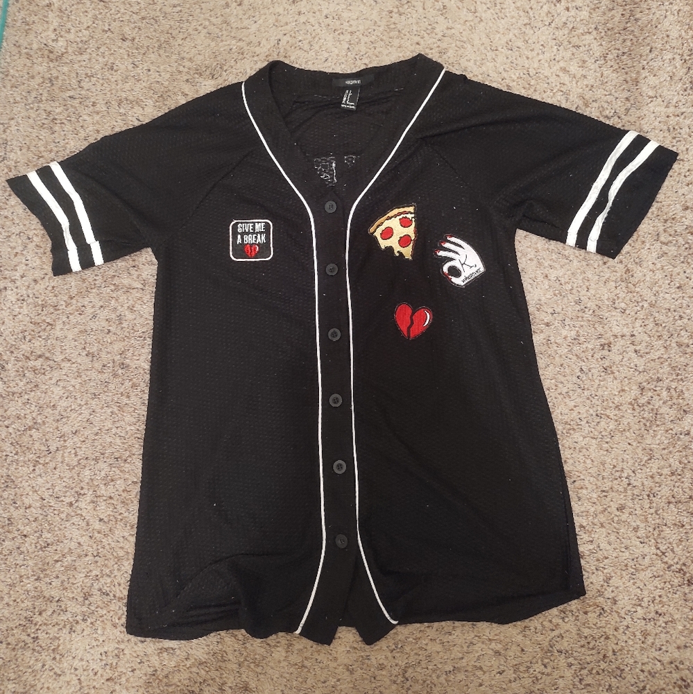 Forever 21 Mixed Emotions Patch Shirt